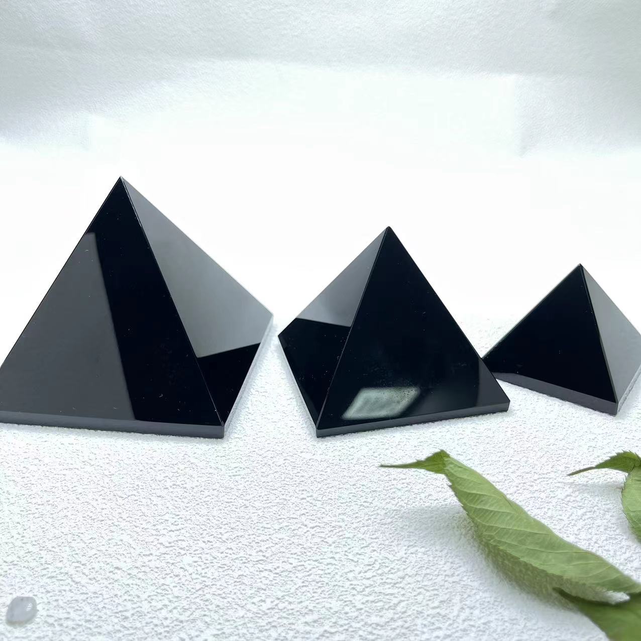 Obsidian Pyramid Carving,Set of 1 ,Small,Medium and Big Size