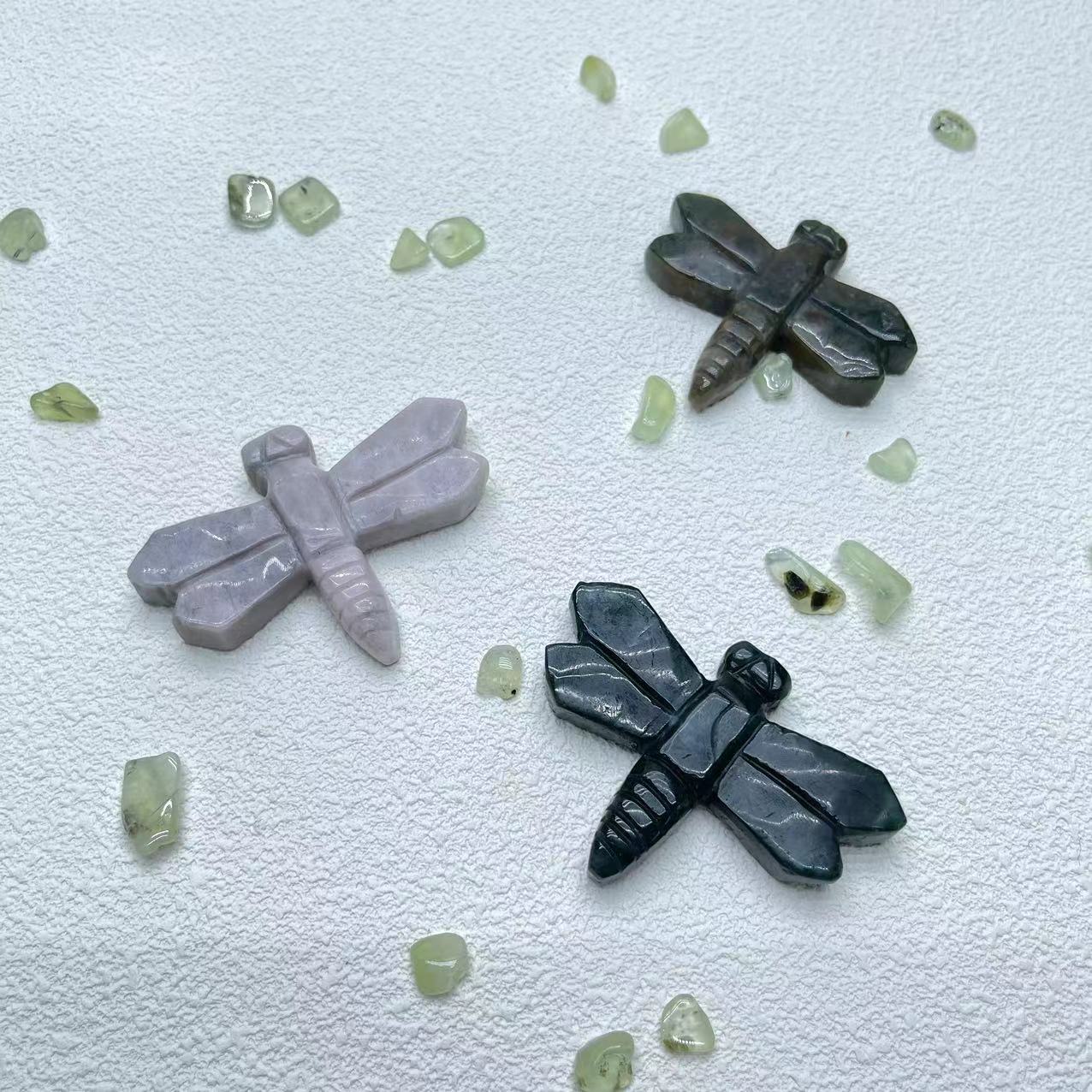 Dragonfly Carving, Agate & Jasper