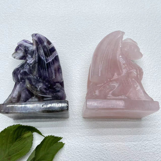 Flying Dragon Amethyst and Rose Quartz