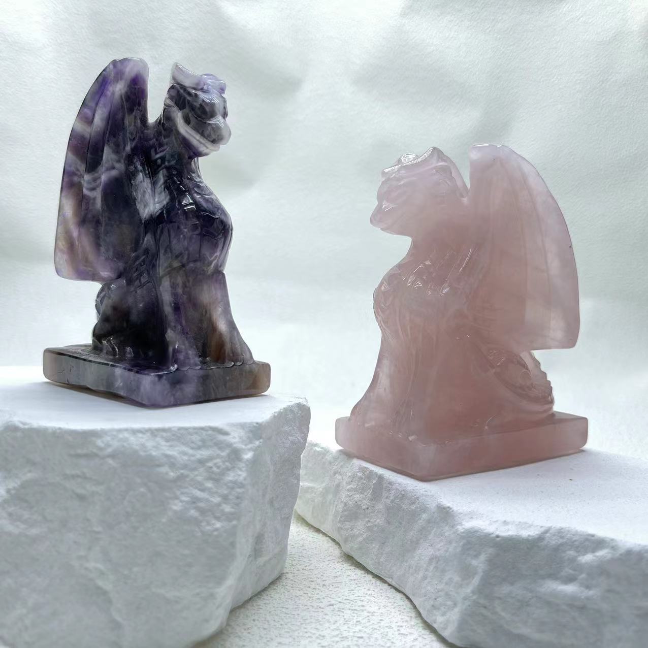 Flying Dragon Amethyst and Rose Quartz