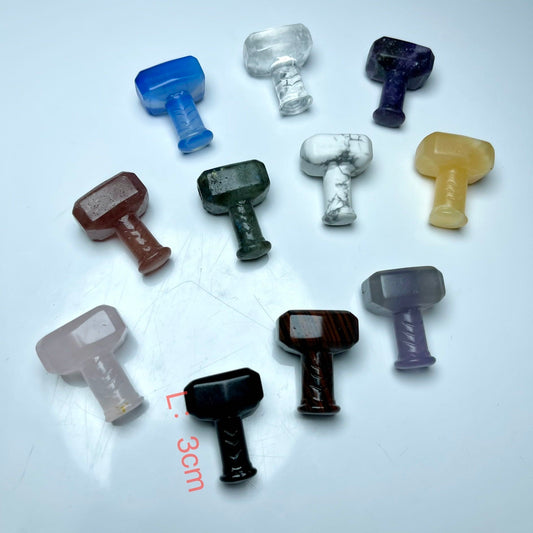 Hammer,Toothless,Spider,Kitty,Stitch,Shell,Obsidian,Fluorite carvings,set of 5