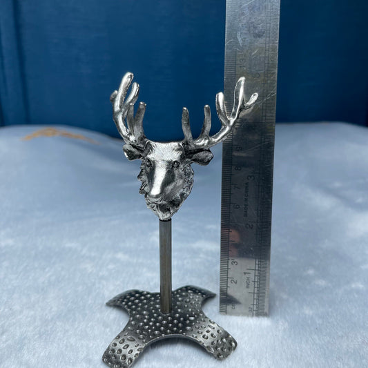 Silver Deer Head Sphere Holder