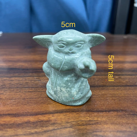 Green Jade Baby Yoda carving,set of 1