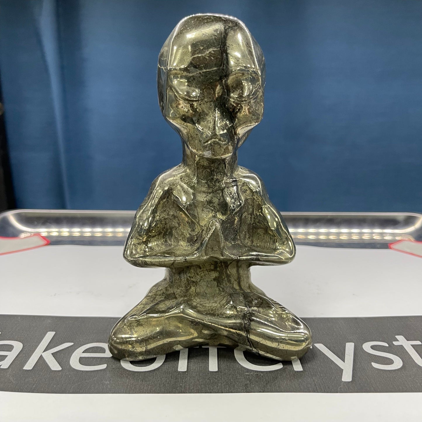 Pyrite Alien carving