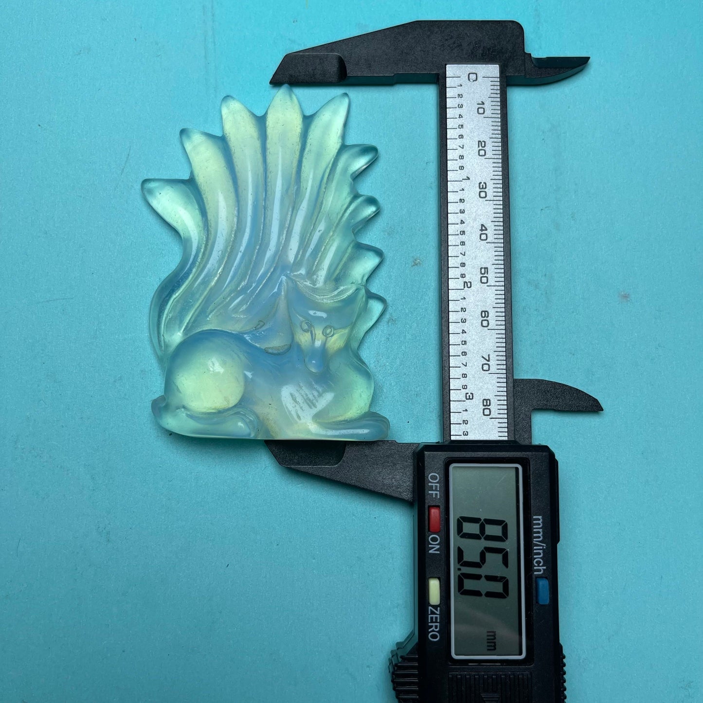 Opalite Nine Tail Fox,with Free Stand