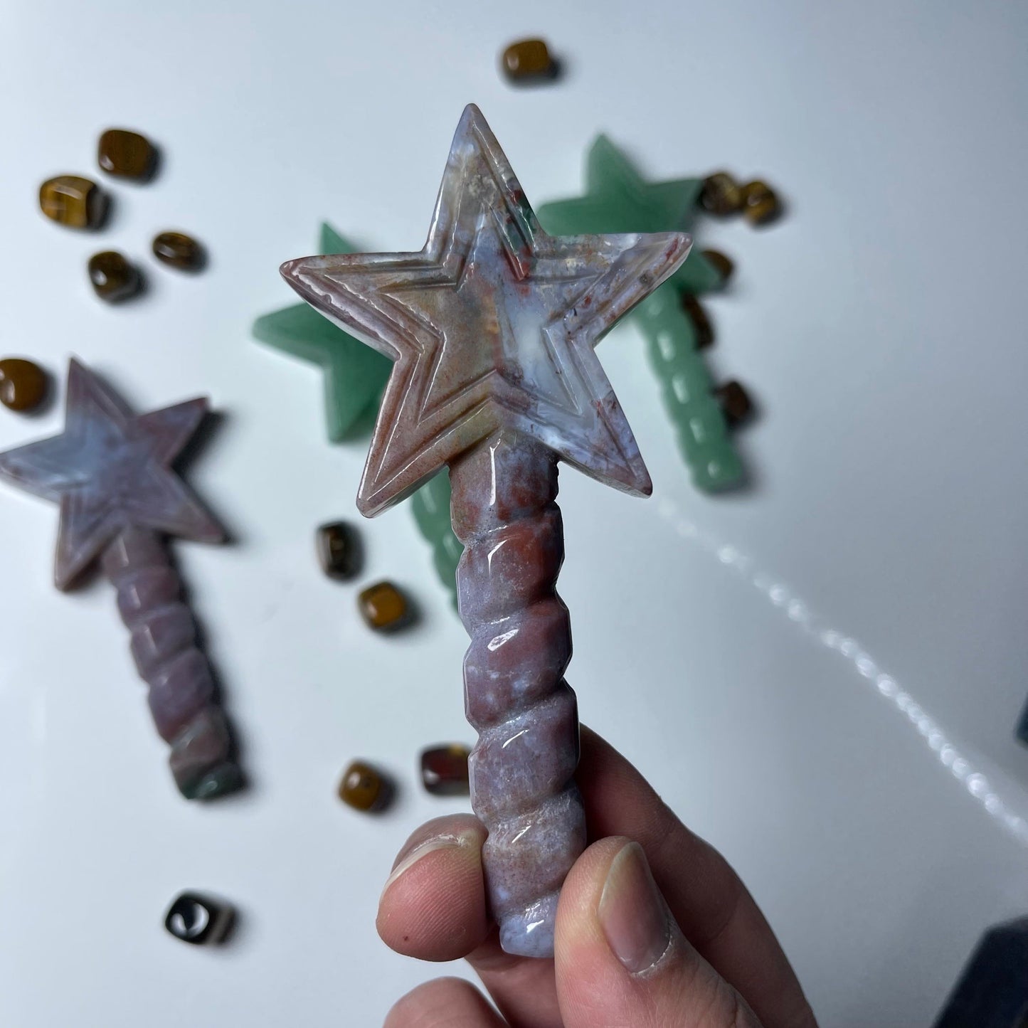 Ocean Jasper and Aventurine Magic Wand ,set of 1