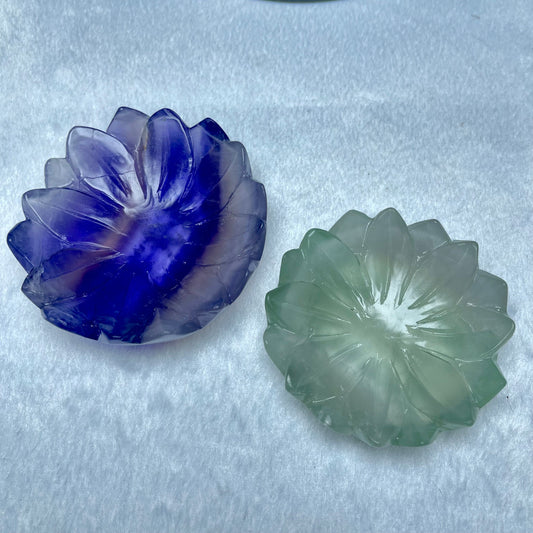 Fluorite Lotus Carving,Set of 1