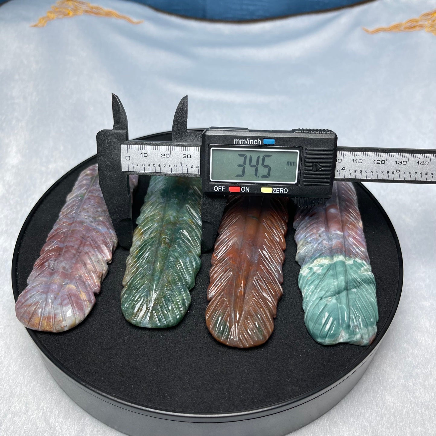 Ocean Jasper Feather Carving, Set of 1