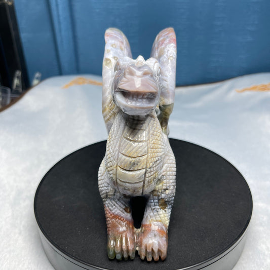 Ocean Jasper Dragon Carving