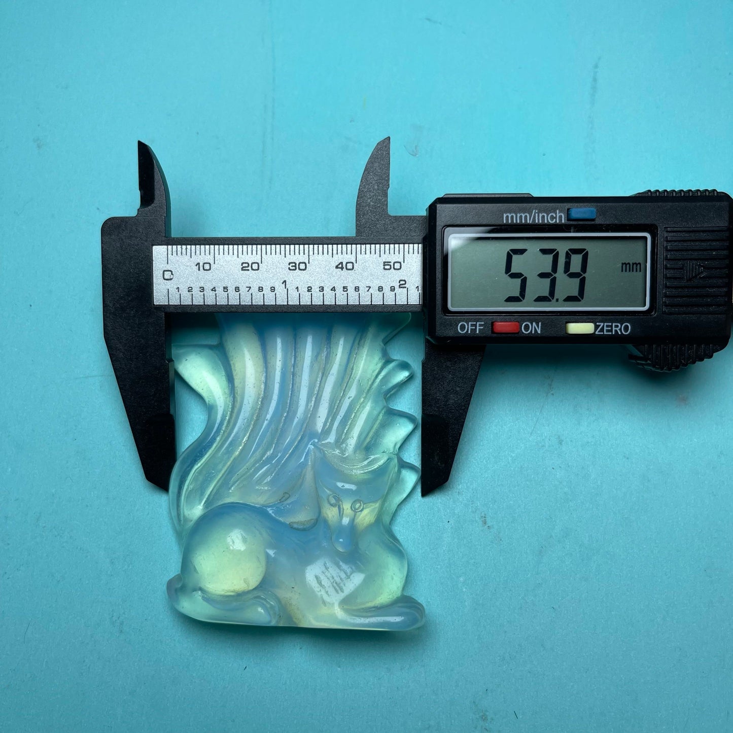 Opalite Nine Tail Fox,with Free Stand