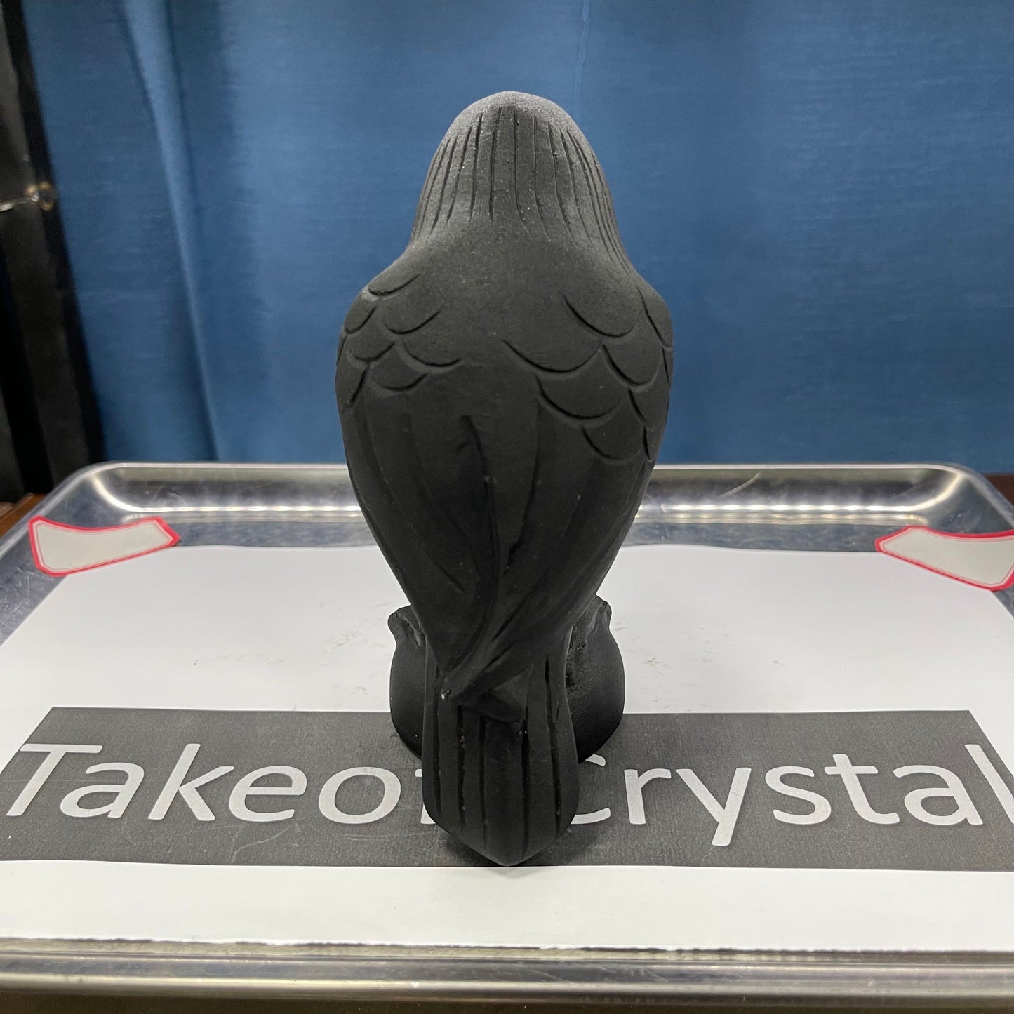 Eagle obsidian crystal carving