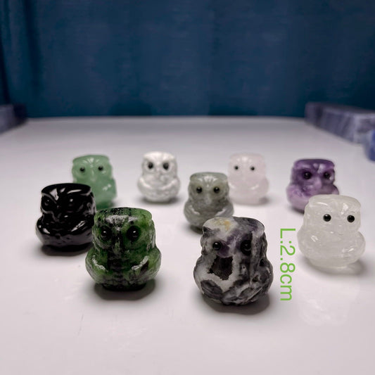 Small Parrot crystal carving,set of 3