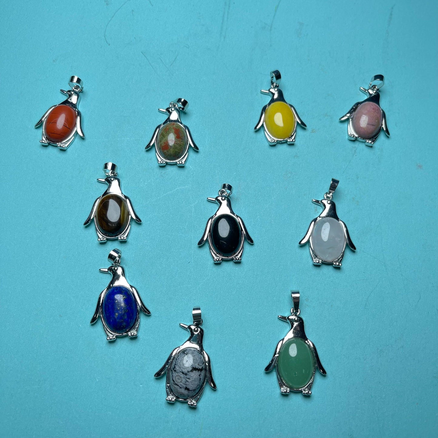 Crystal Pendants,set of 6,Moon and Star,Bunny,Hand,Parrot etc