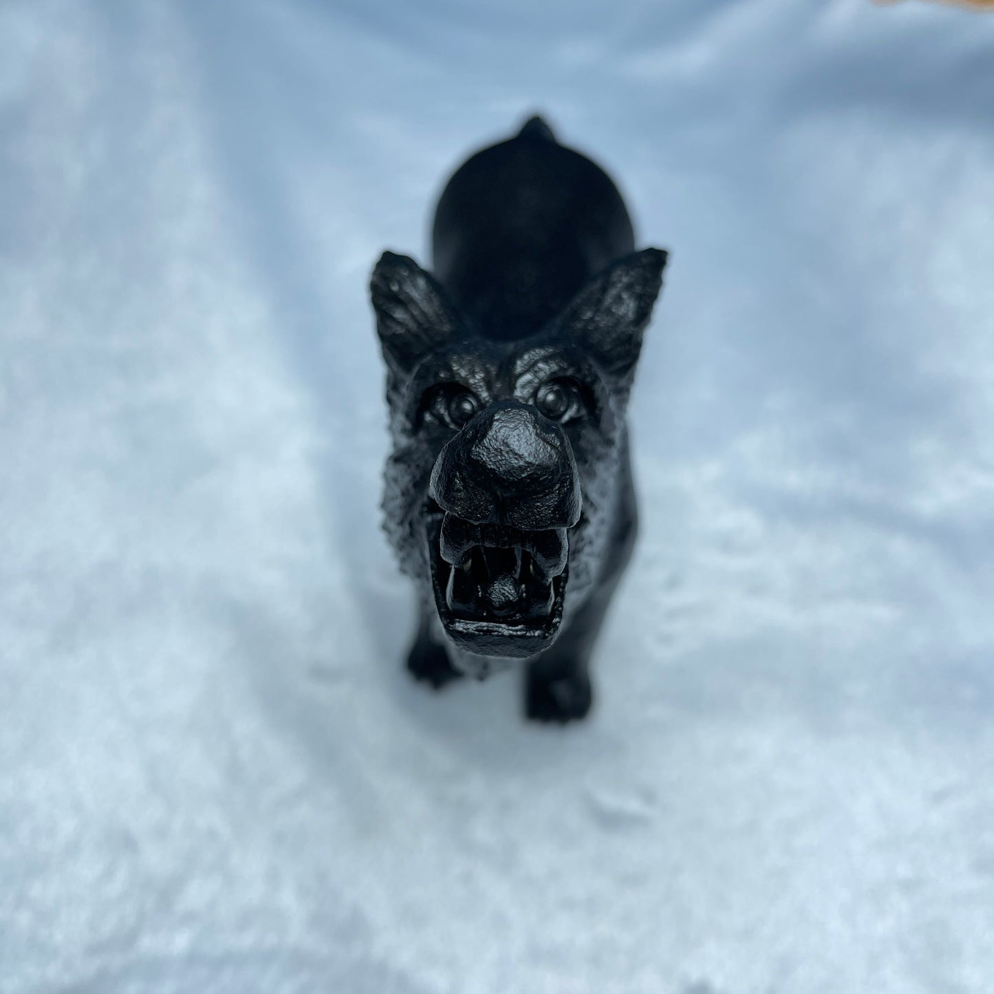Obsidian Wolf Carving, Big Size