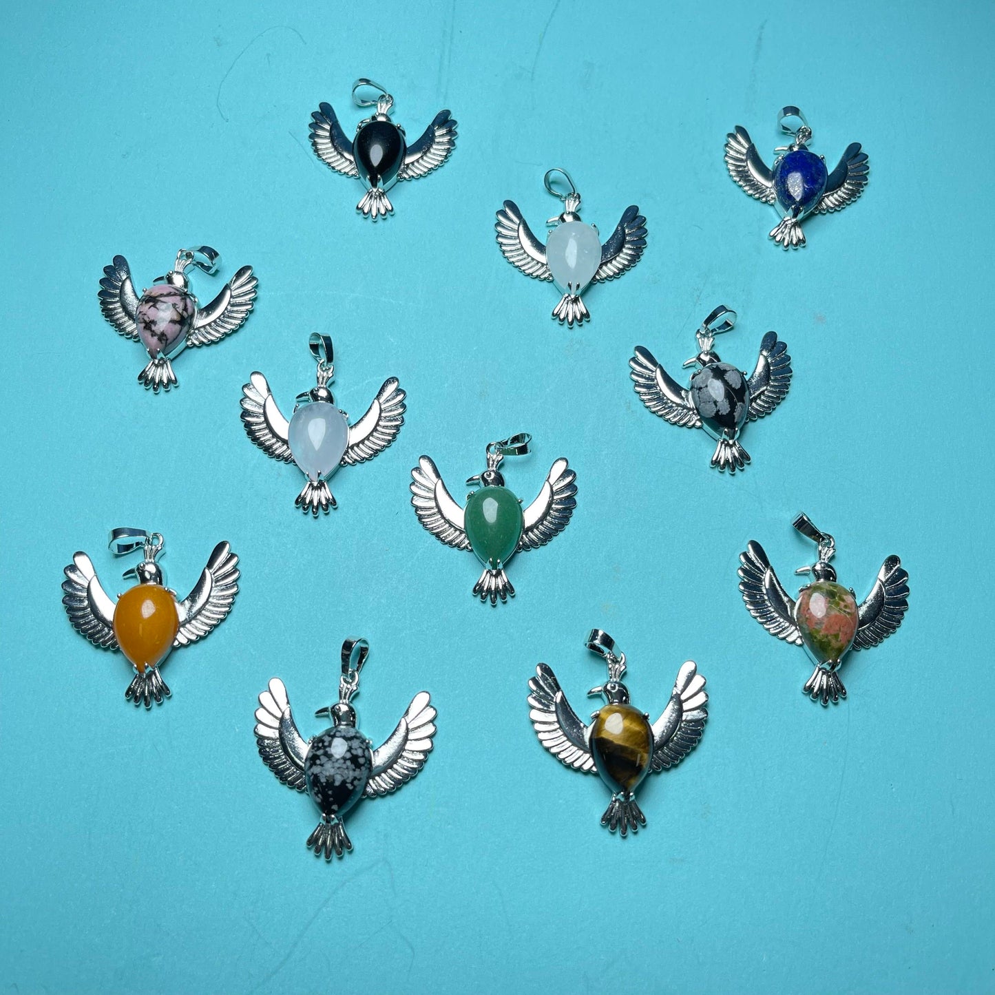 Crystal Pendants,set of 6,Moon and Star,Bunny,Hand,Parrot etc