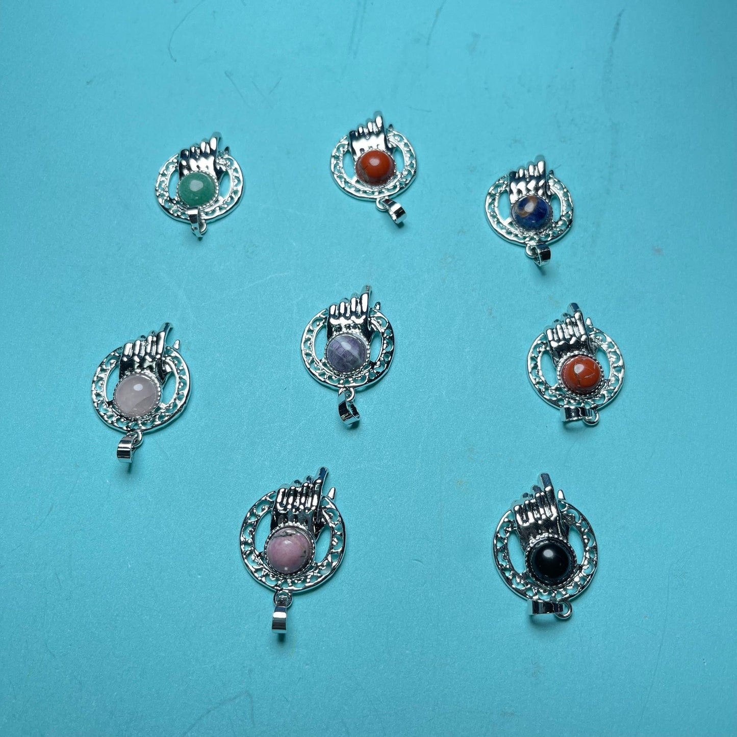 Crystal Pendants,set of 6,Moon and Star,Bunny,Hand,Parrot etc
