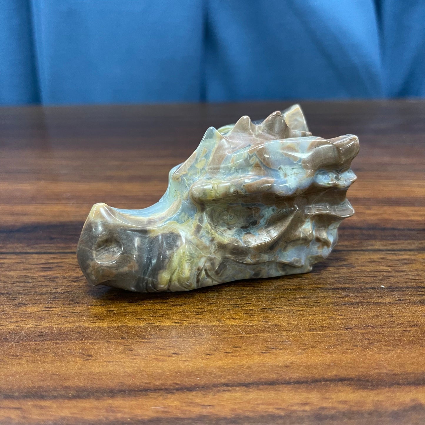 Agate Dragon Head crystal carving ,Set of 3