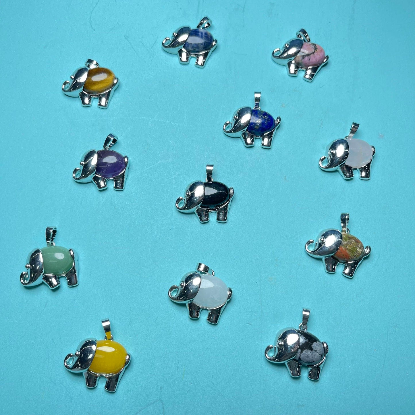 Crystal Pendants,set of 6,Moon and Star,Bunny,Hand,Parrot etc