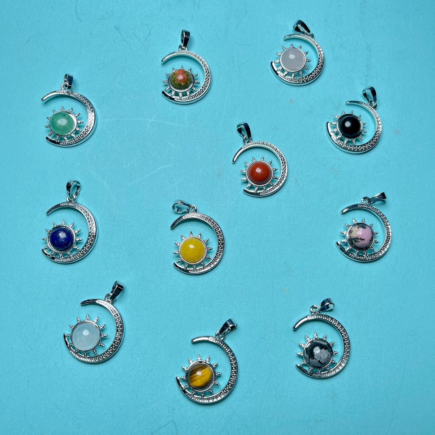 Crystal Pendants,set of 6,Moon and Star,Bunny,Hand,Parrot etc