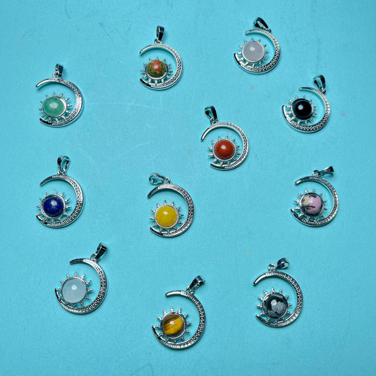 Crystal Pendants,set of 6,Moon and Star,Bunny,Hand,Parrot etc