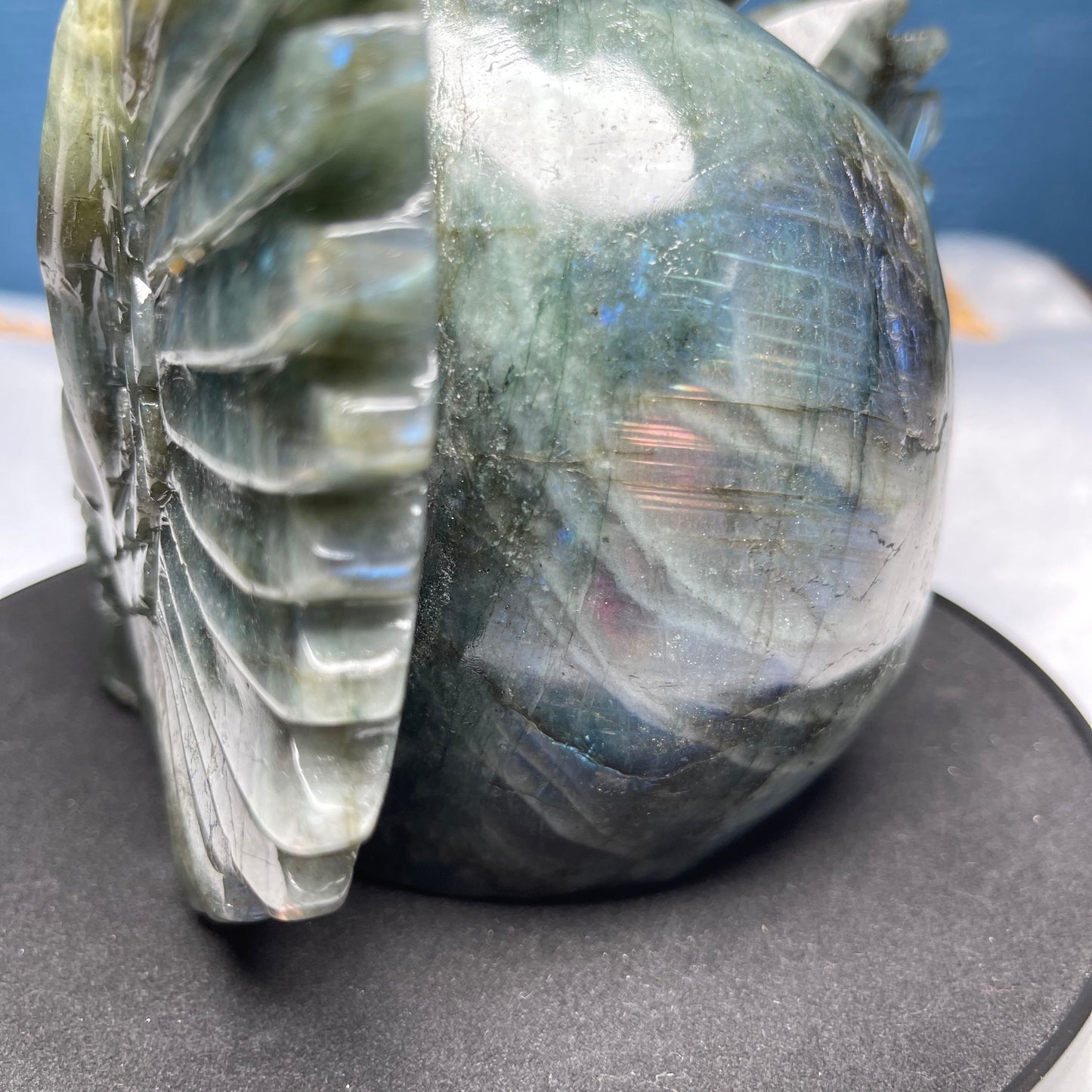 Labradorite Indian Skull Carving