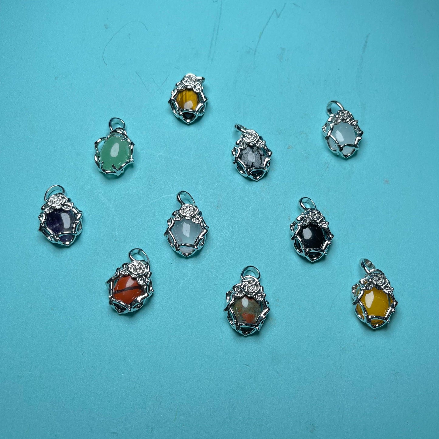 Crystal Pendants,set of 6,Moon and Star,Bunny,Hand,Parrot etc
