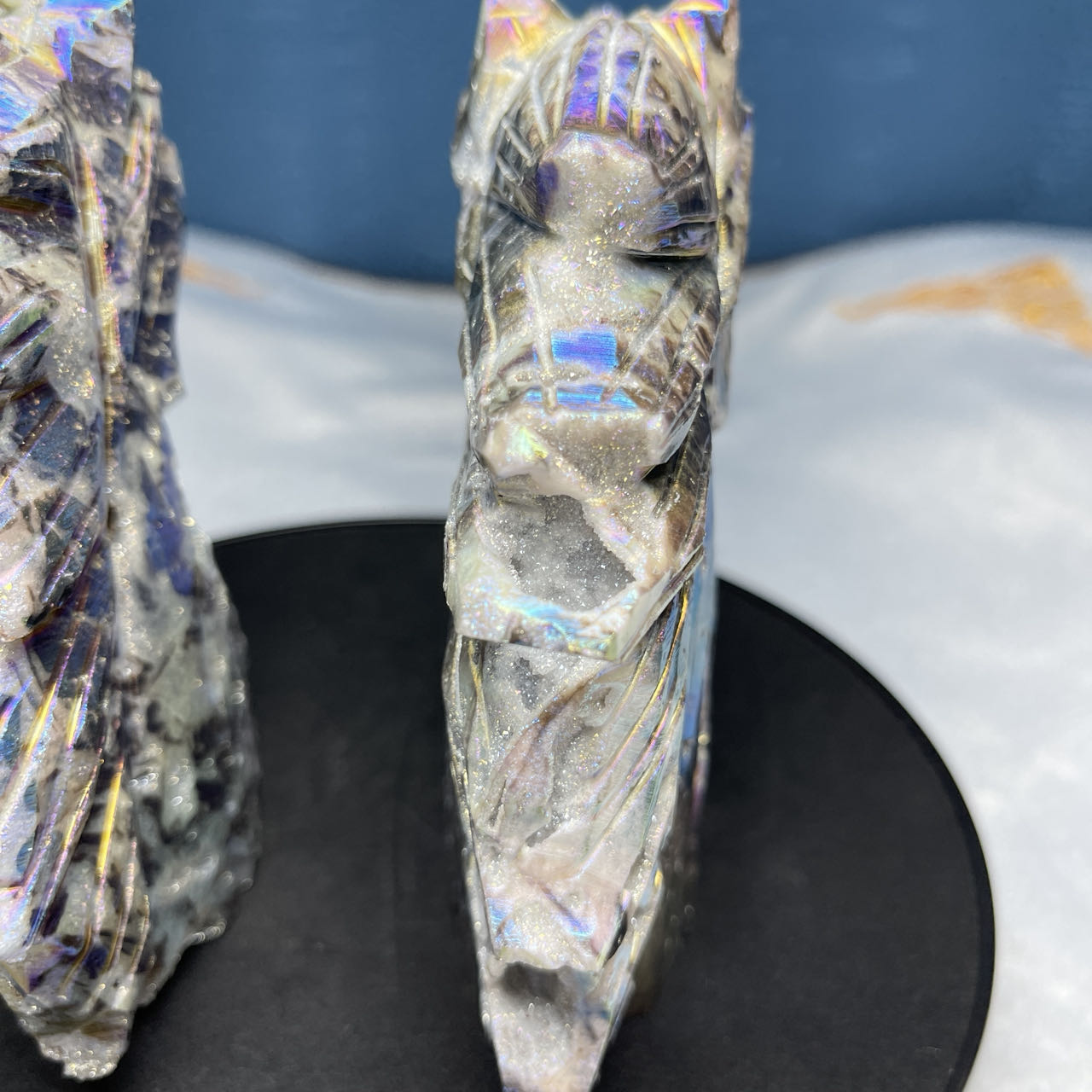 Aura Sphalerite Unicorn Carving, Set of 1