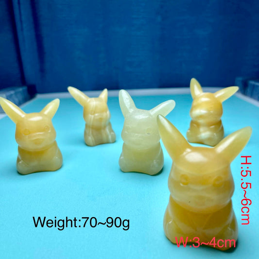 Yellow Calcite Pikachu ,set of 2