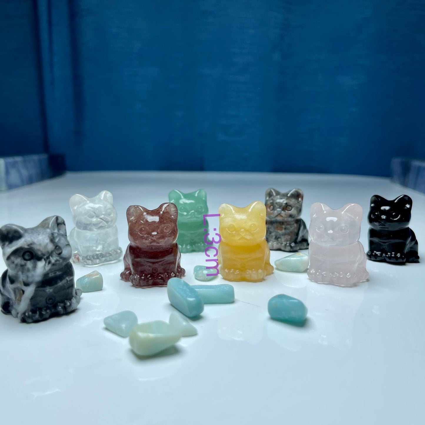 Hammer,Toothless,Spider,Kitty,Stitch,Shell,Obsidian,Fluorite carvings,set of 5