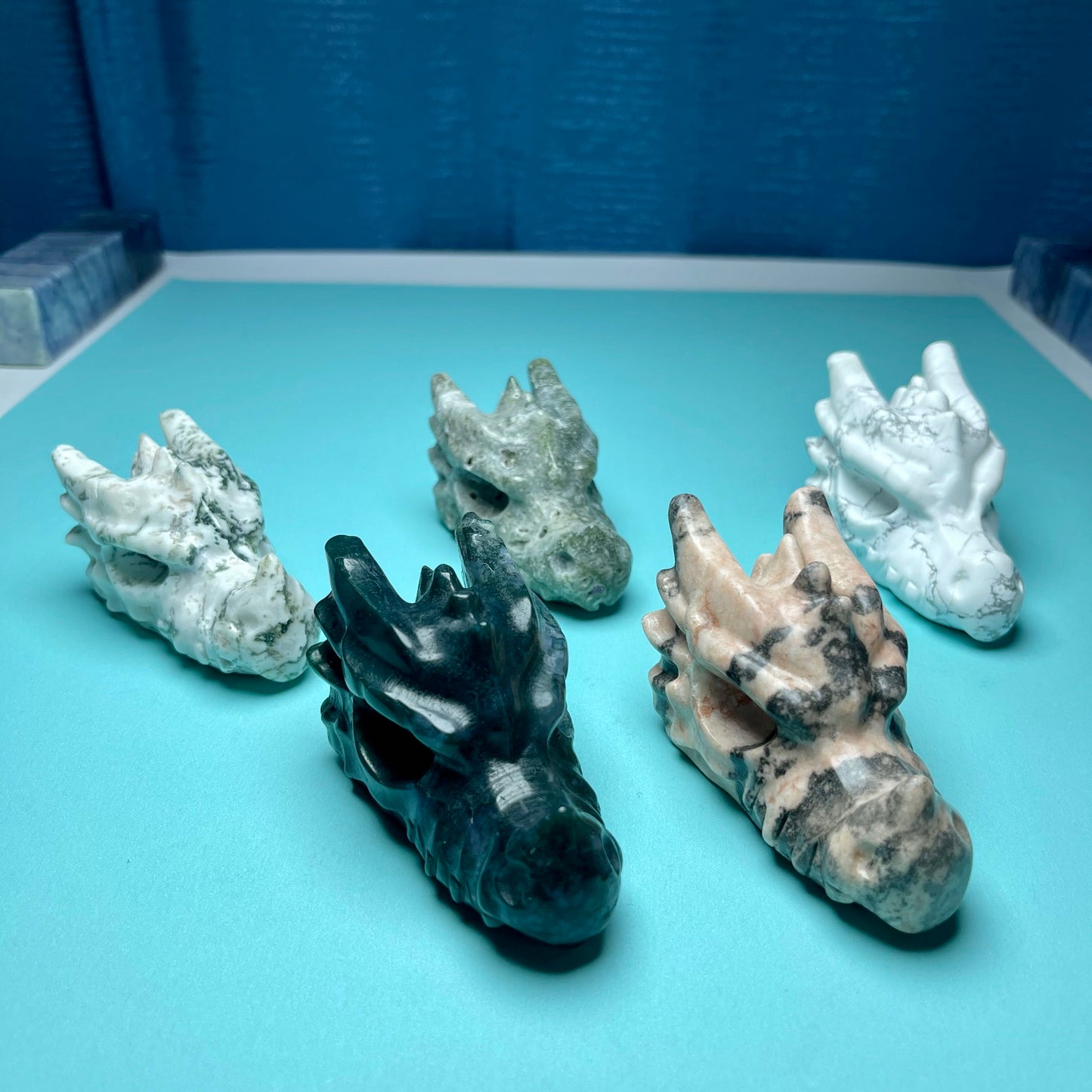 Dragon Head Crystal Carving ,set of 1