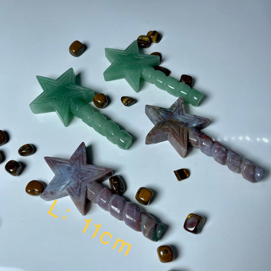 Ocean Jasper and Aventurine Magic Wand ,set of 1