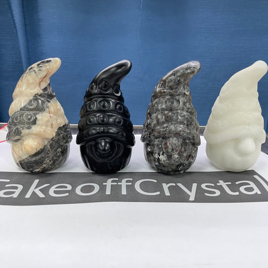 Essence of earth,crystal carving,yooperlite,pink zebra stone,obsidian,set of 1, 10cm tall