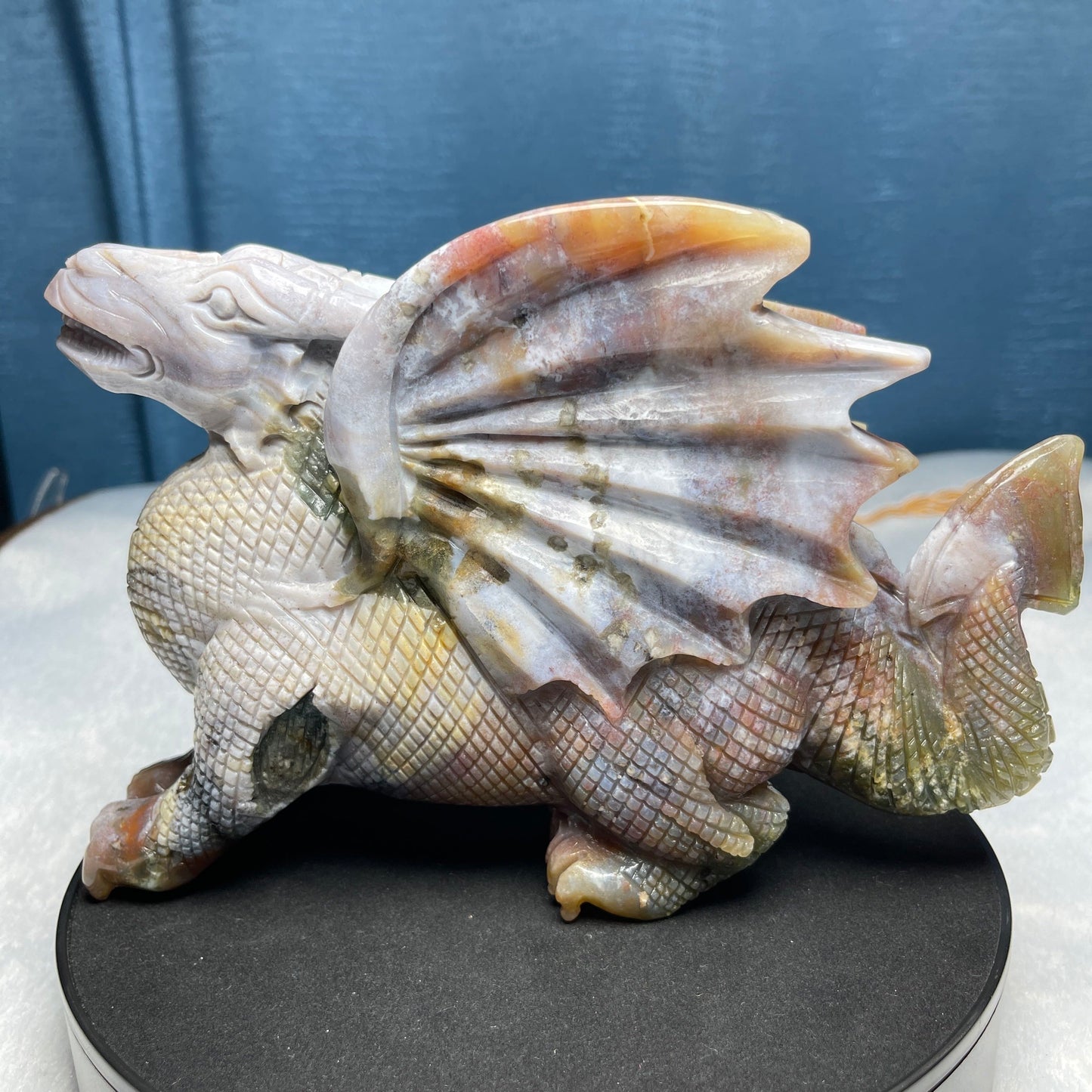 Ocean Jasper Dragon Carving