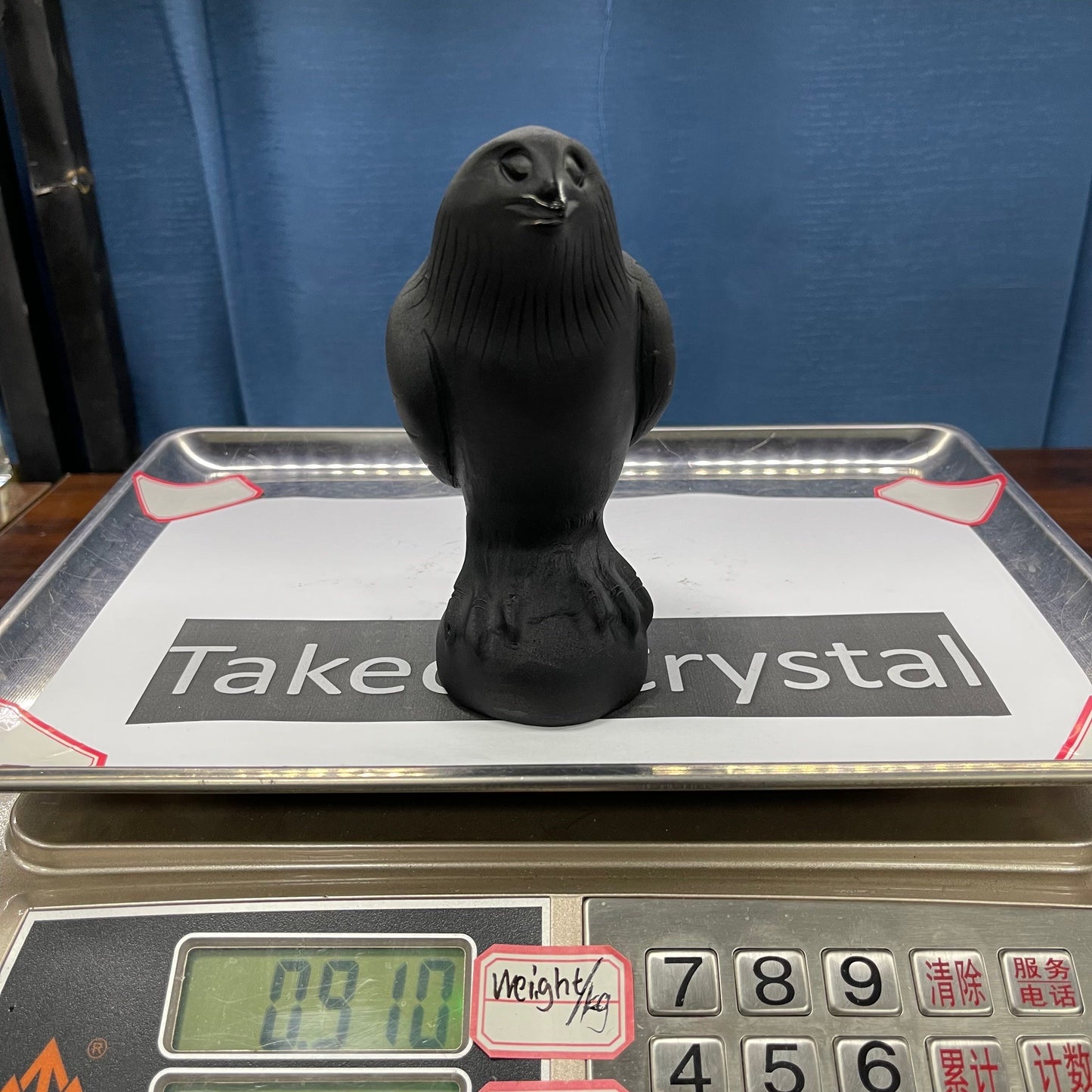 Eagle obsidian crystal carving