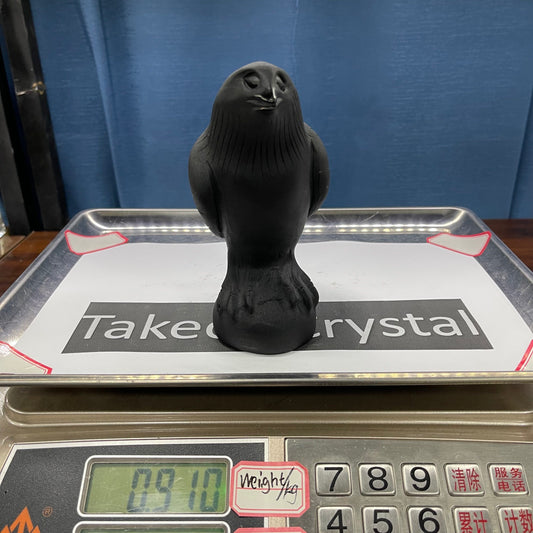 Eagle obsidian crystal carving