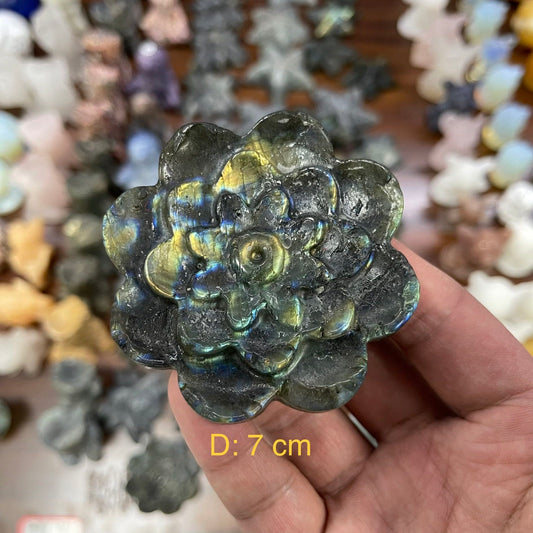 Labradorite Lotus and Star Fish,set of 1