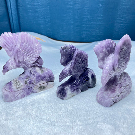 Purple Mica Eagle Carving Healing Crystal,Set of 1
