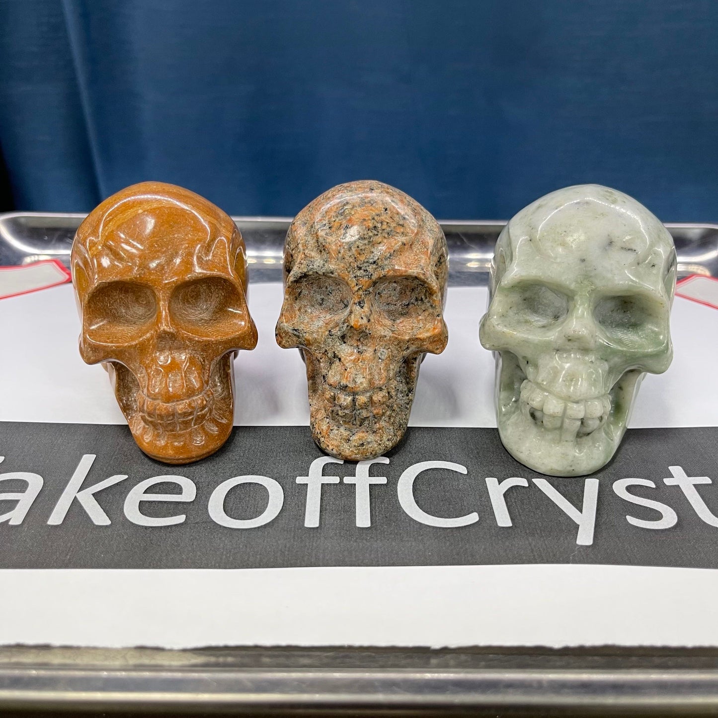 Random stone skull carving ,set of 1